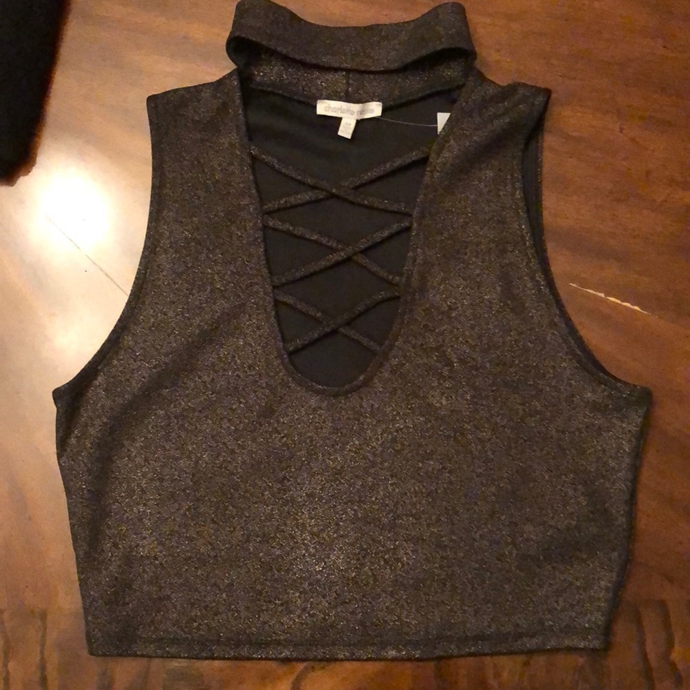 Mettallic Charlotte Russe Crop Top